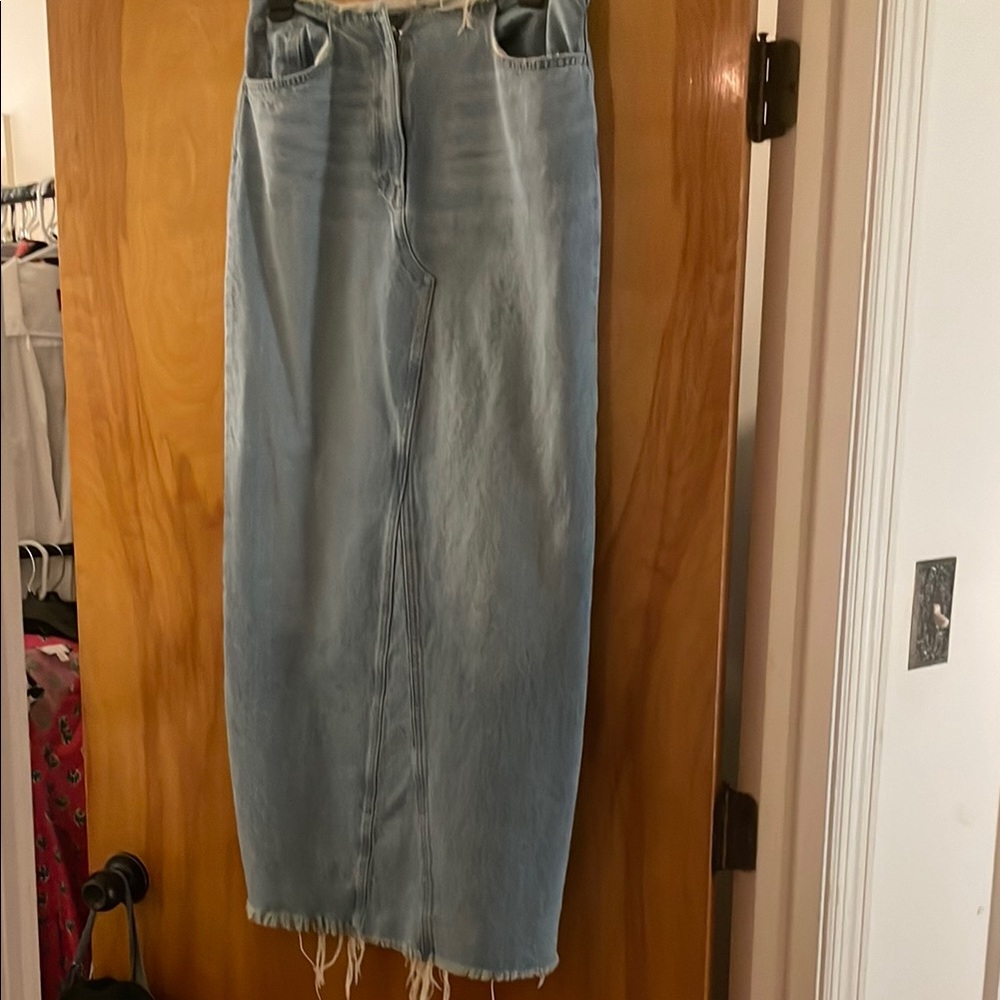 MNG Light Blue Denim Skirt